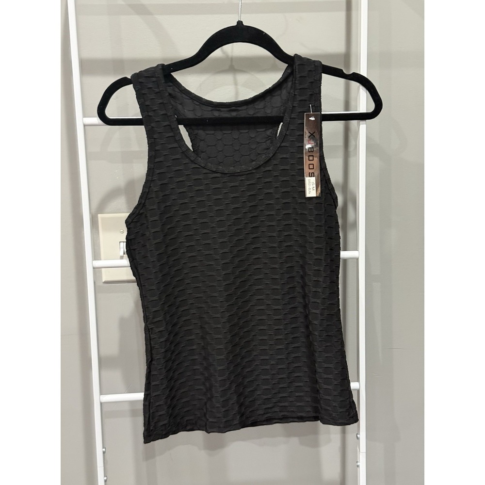XJBOOST Honeycomb Racerback Tank Top Black S/M NWT